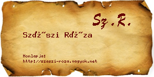 Szászi Róza névjegykártya