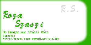 roza szaszi business card