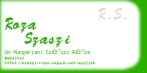 roza szaszi business card